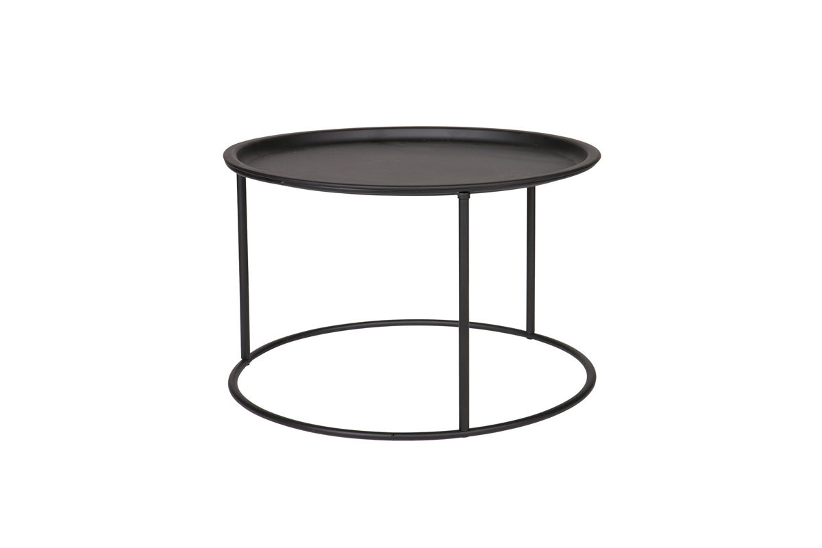 Tavolino rotondo in metallo nero 56cm ABEL