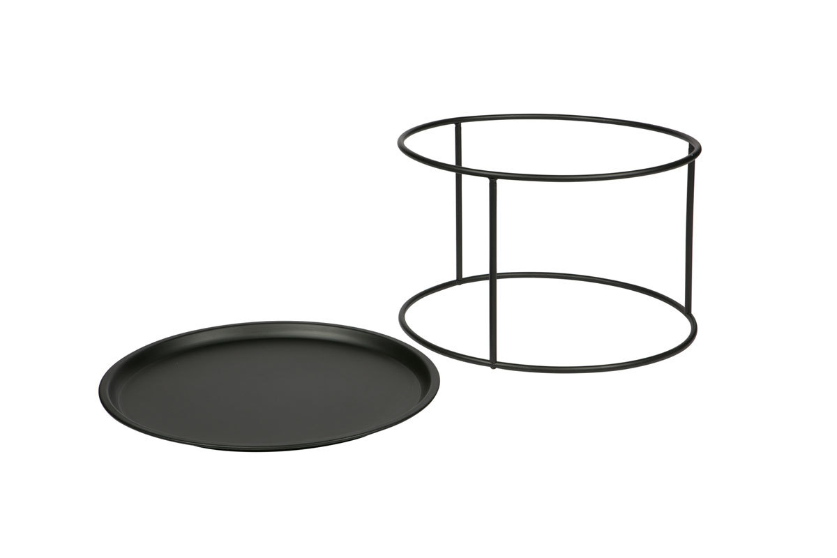 Tavolino rotondo in metallo nero 56cm ABEL