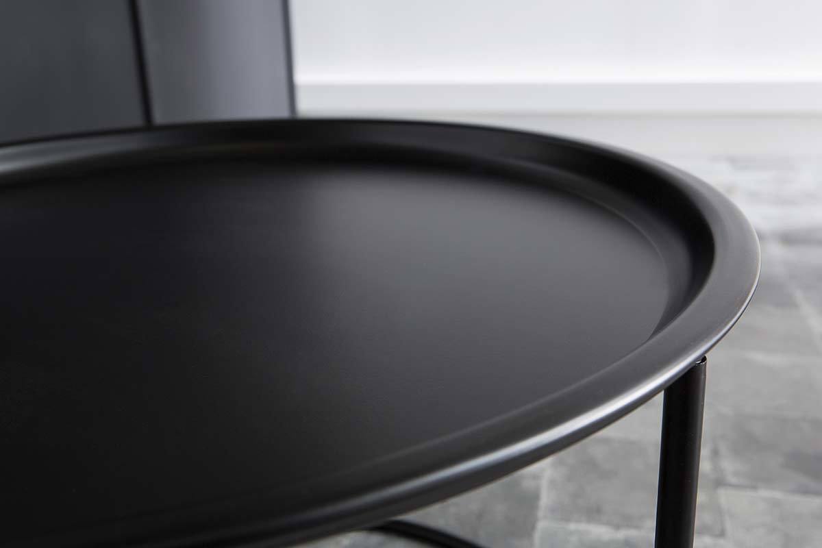 Tavolino rotondo in metallo nero 56cm ABEL