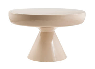 Tavolino rotondo in metallo smaltato beige D59 cm AMINA