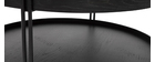 Tavolino rotondo in rovere nero e finitura metallo D80 cm TWICE