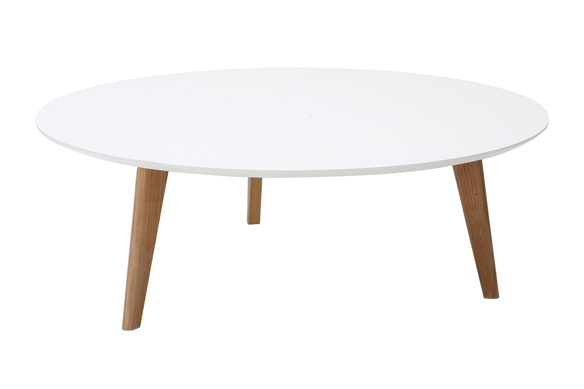 Tavolino rotondo L100 cm bianco EKKA