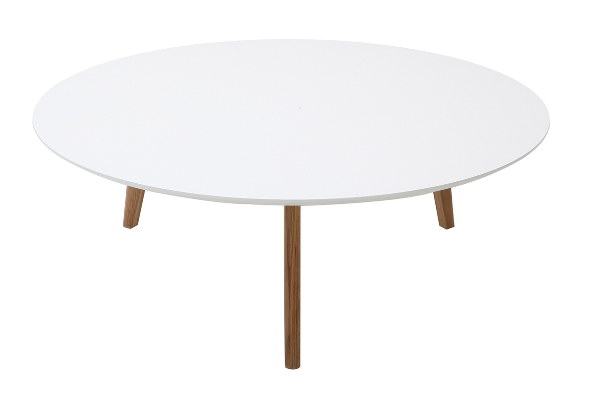 Tavolino rotondo L100 cm bianco EKKA