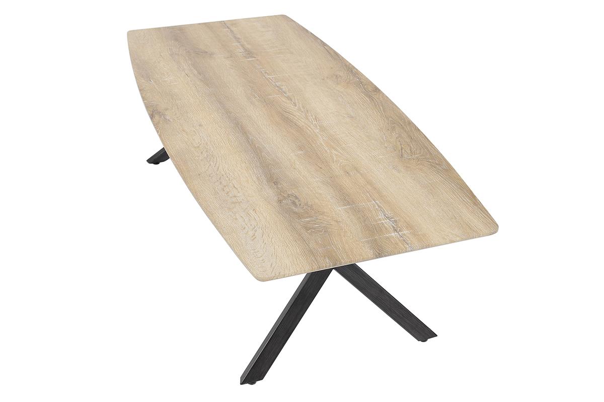 Tavolino salotto industriale effetto rovere e metallo L120 cm HYGGE