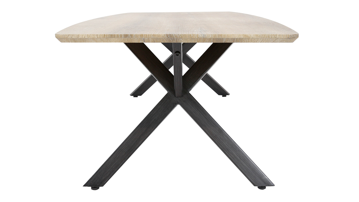 Tavolino salotto industriale effetto rovere e metallo L120 cm HYGGE