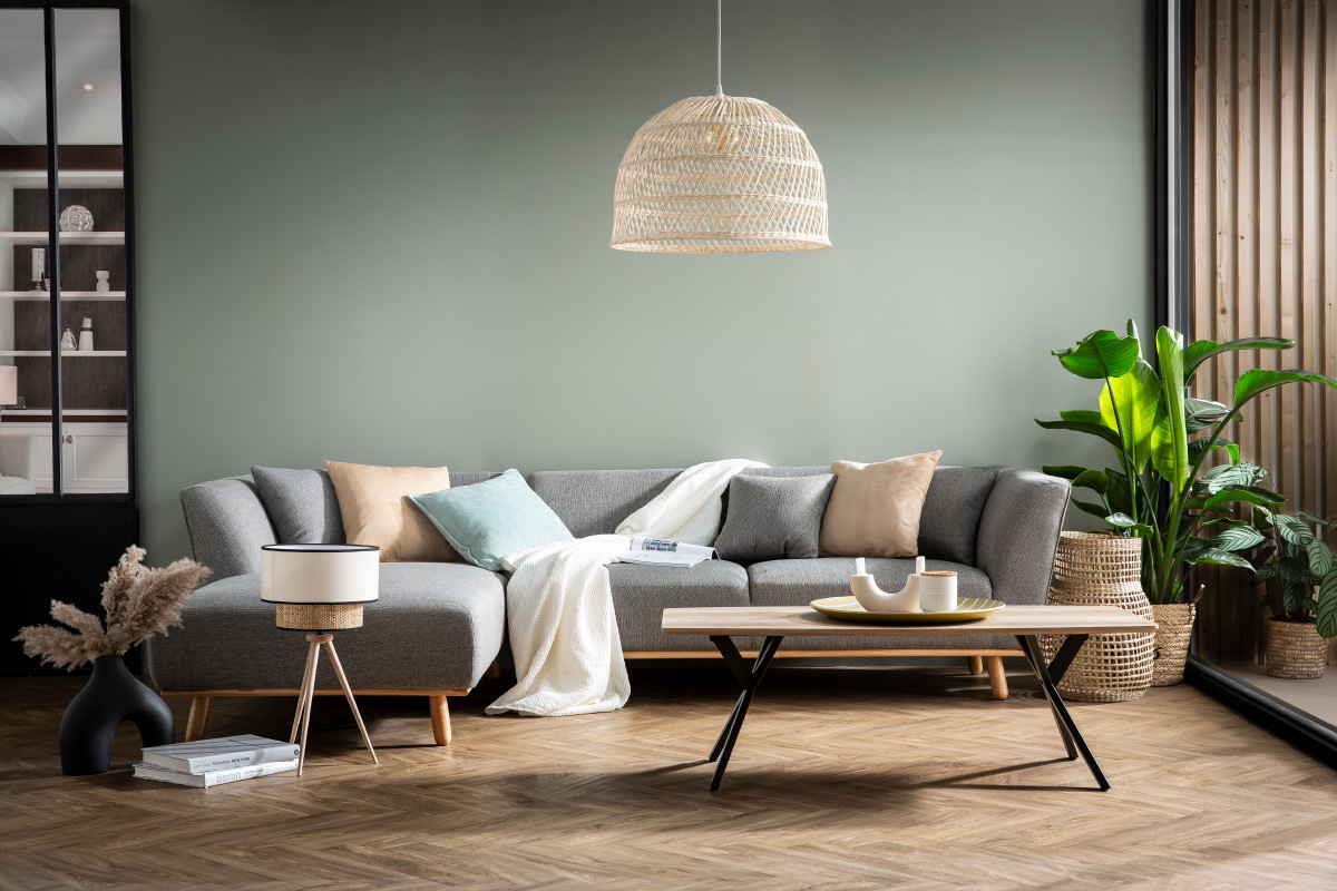 Tavolino salotto industriale effetto rovere e metallo L120 cm HYGGE