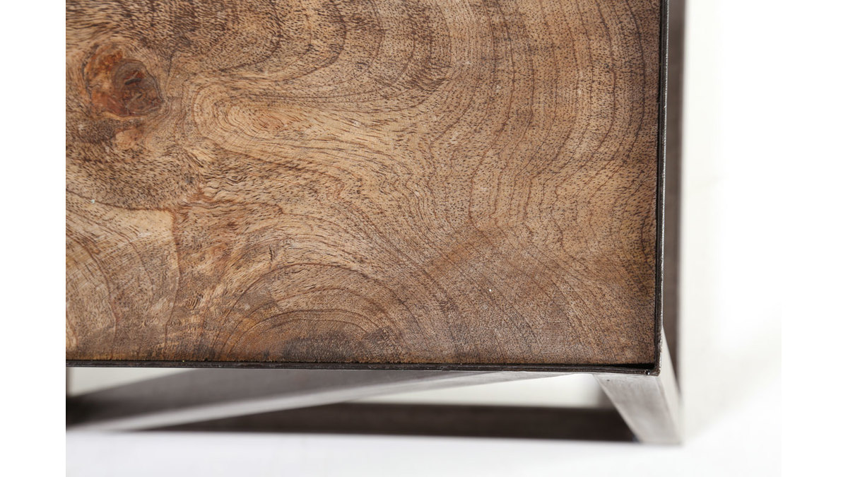 Tavolino stile industriale in legno e metallo ATELIER