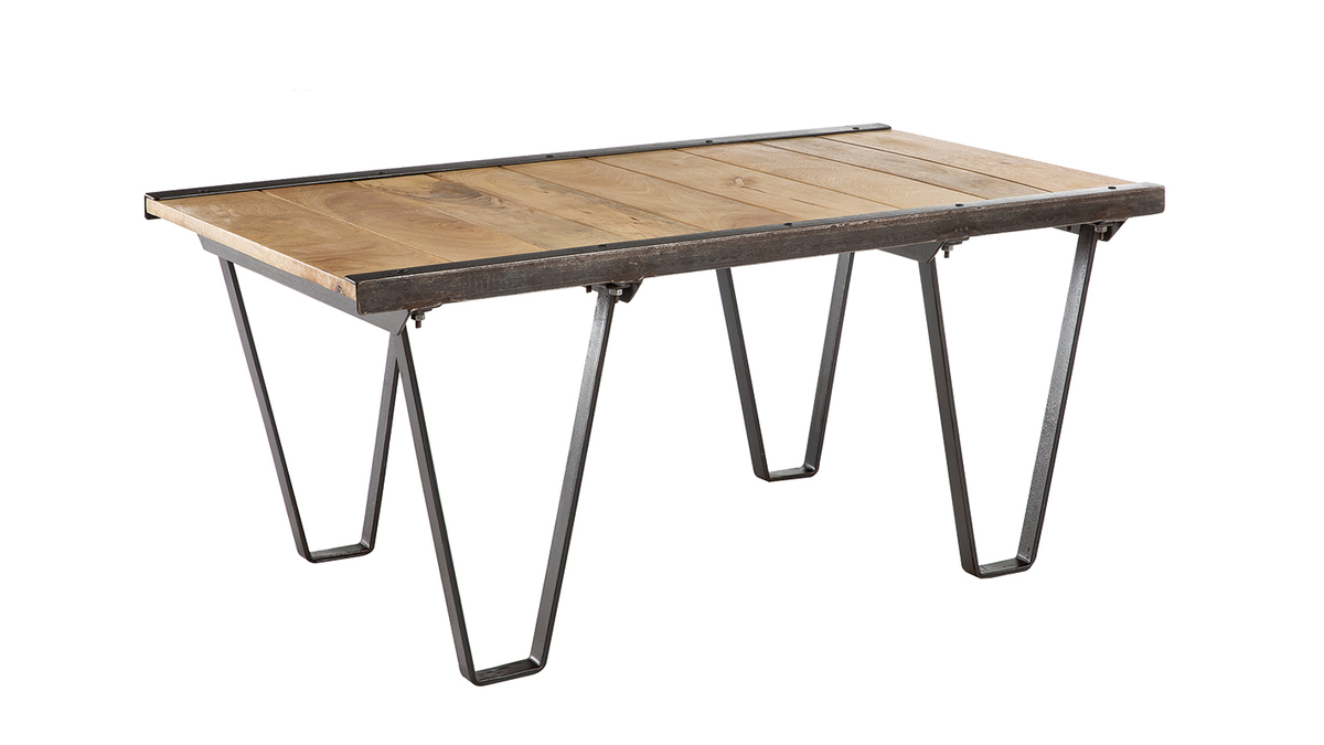 Tavolino stile industriale in legno massiccio INDUSTRIA