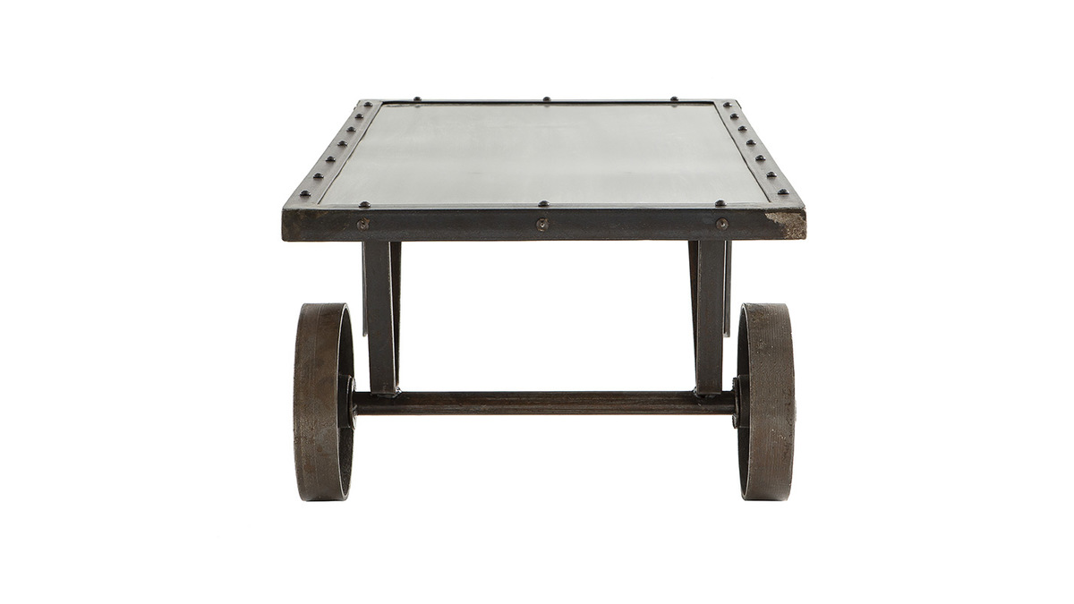 Tavolino stile industriale in metallo CHARIOT