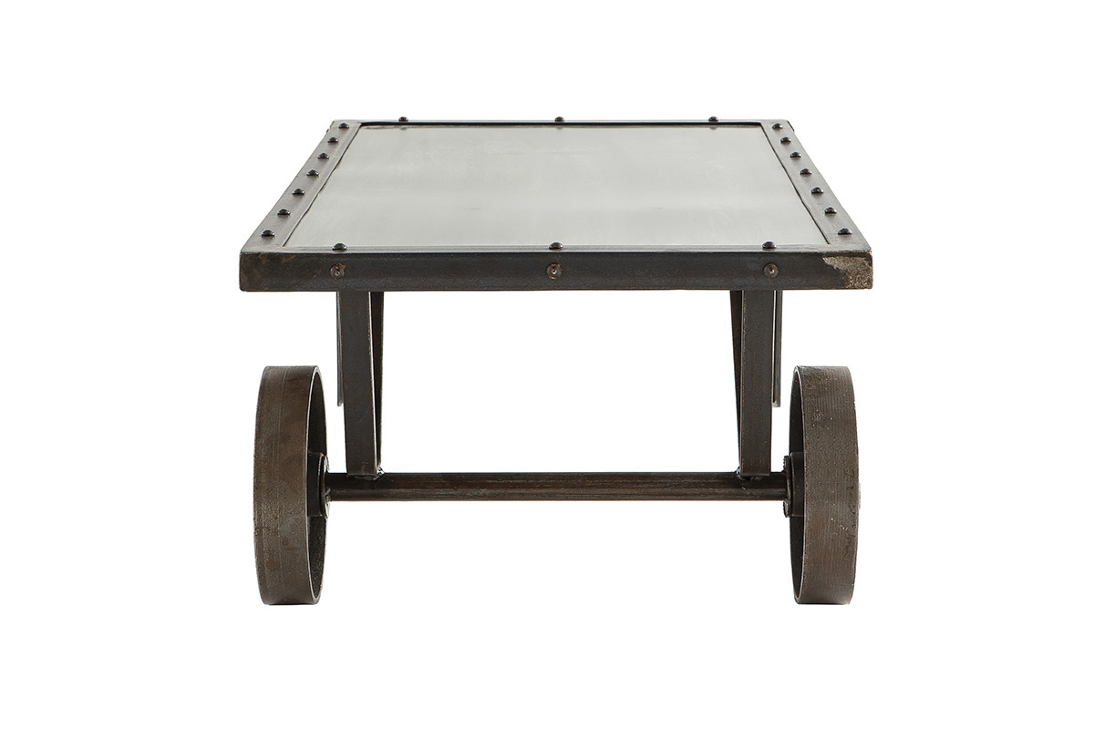 Tavolino stile industriale in metallo CHARIOT