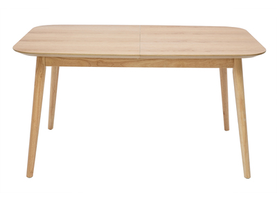Tavolo allungabile con allunghe integrate rettangolare in legno chiaro rovere L140-170 cm ANK