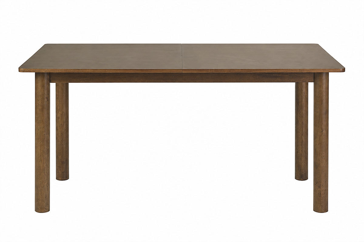 Tavolo allungabile con allunghe integrate rettangolare legno scuro noce L160-210 cm CLAUDIE