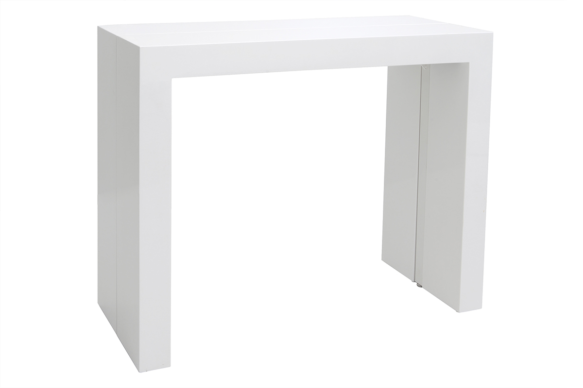 Tavolo allungabile moderno bianco brillante CALEB