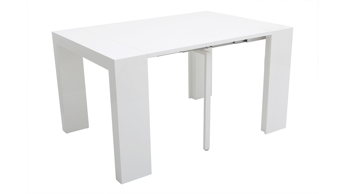 Tavolo allungabile moderno bianco brillante CALEB