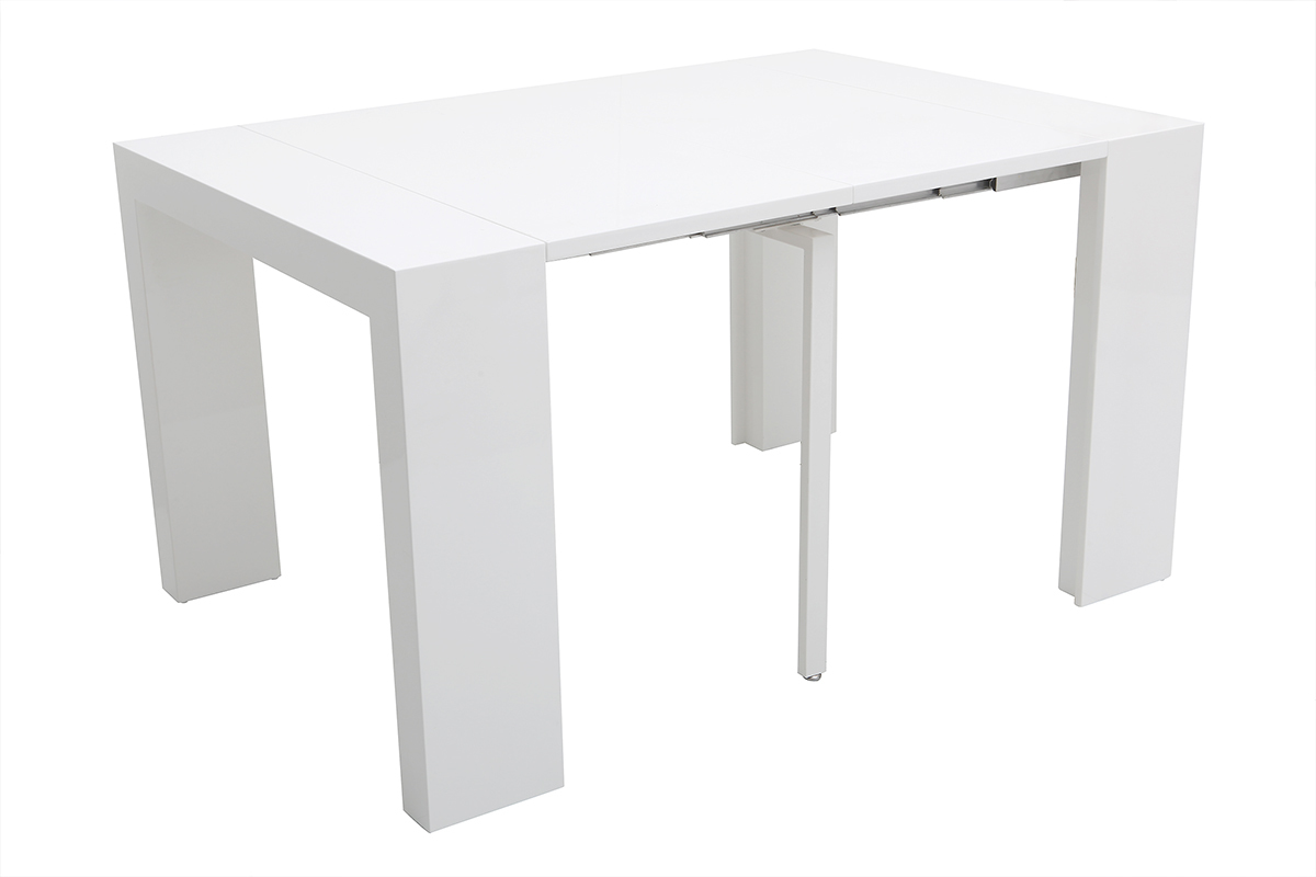 Tavolo allungabile moderno bianco brillante CALEB