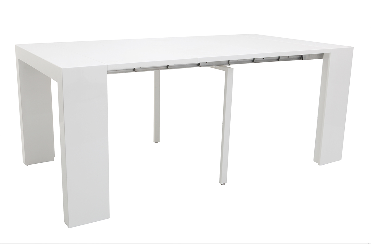 Tavolo allungabile moderno bianco brillante CALEB