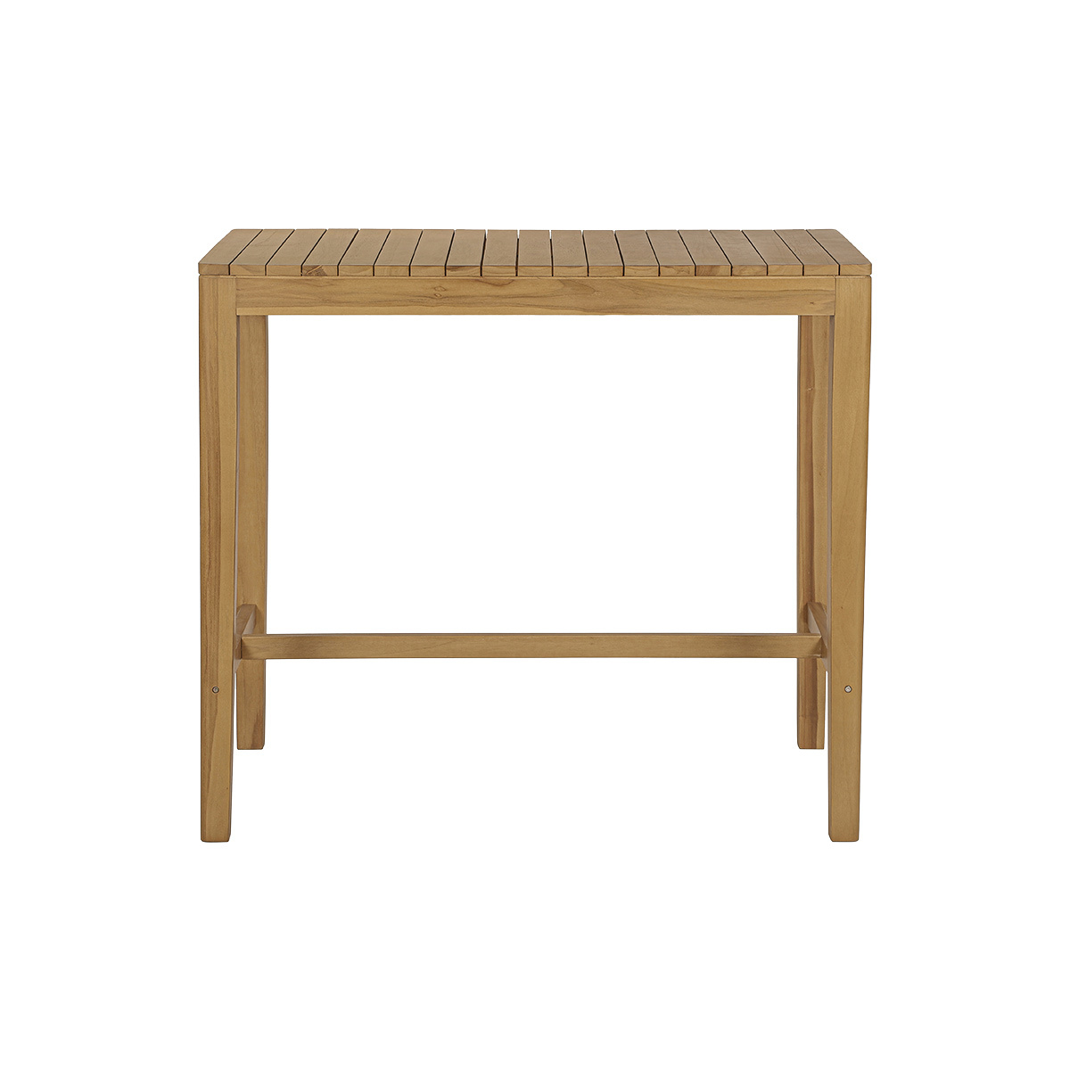 Tavolo alto da giardino rettangolare in legno massiccio di teak L120 cm GILI