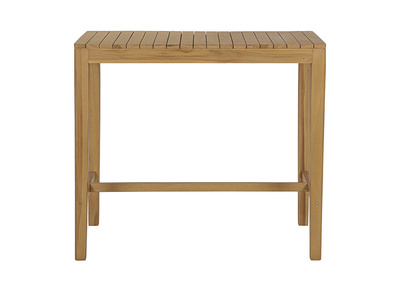 Tavolo alto da giardino rettangolare in legno massiccio di teak L120 cm GILI