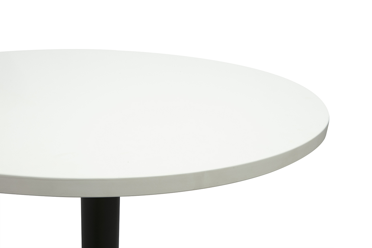 Tavolo alto design rotondo bianco e nero D60 cm CALISTA