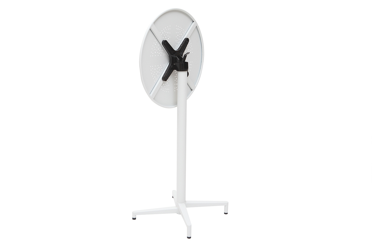 Tavolo alto pieghevole rotondo in metallo bianco DOTS