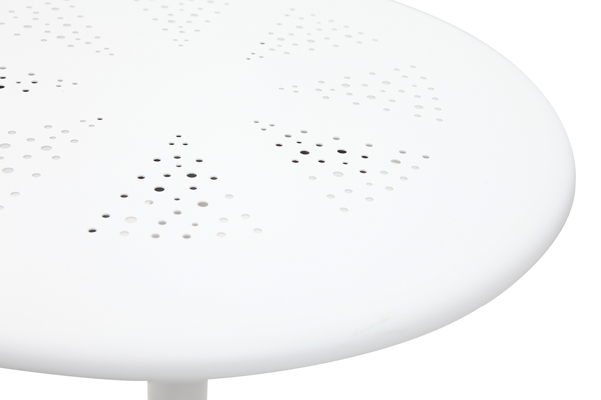 Tavolo alto pieghevole rotondo in metallo bianco DOTS