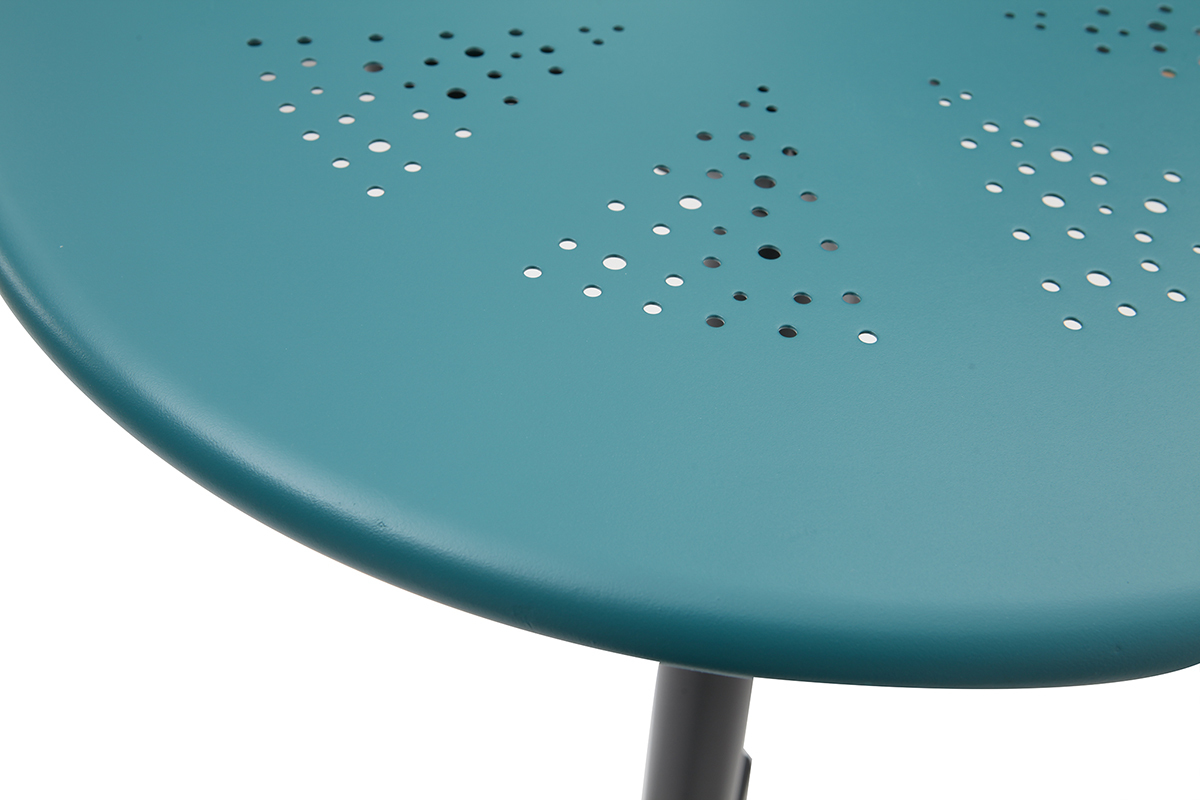 Tavolo alto pieghevole rotondo in metallo blu DOTS