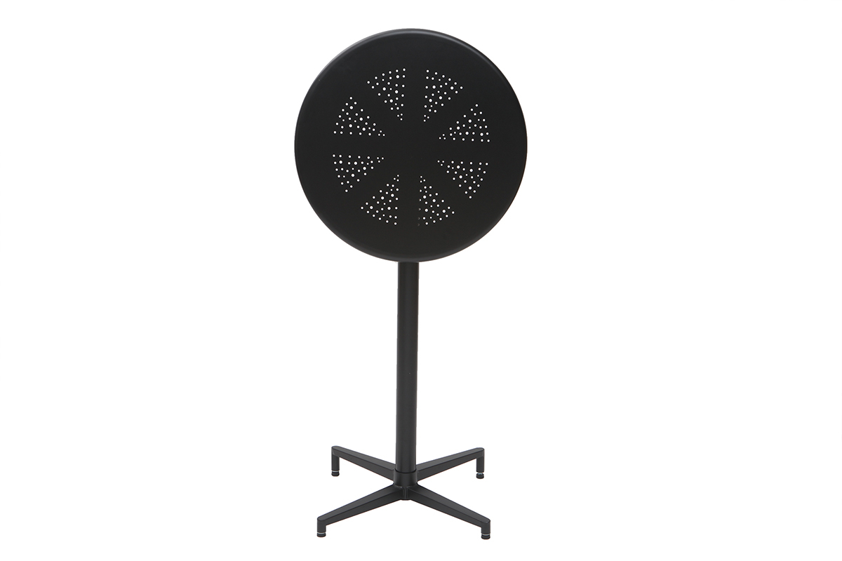 Tavolo alto pieghevole rotondo in metallo nero DOTS