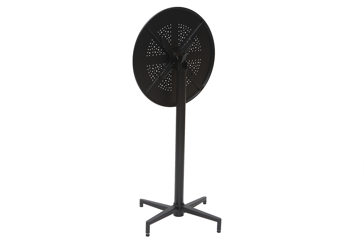 Tavolo alto pieghevole rotondo in metallo nero DOTS