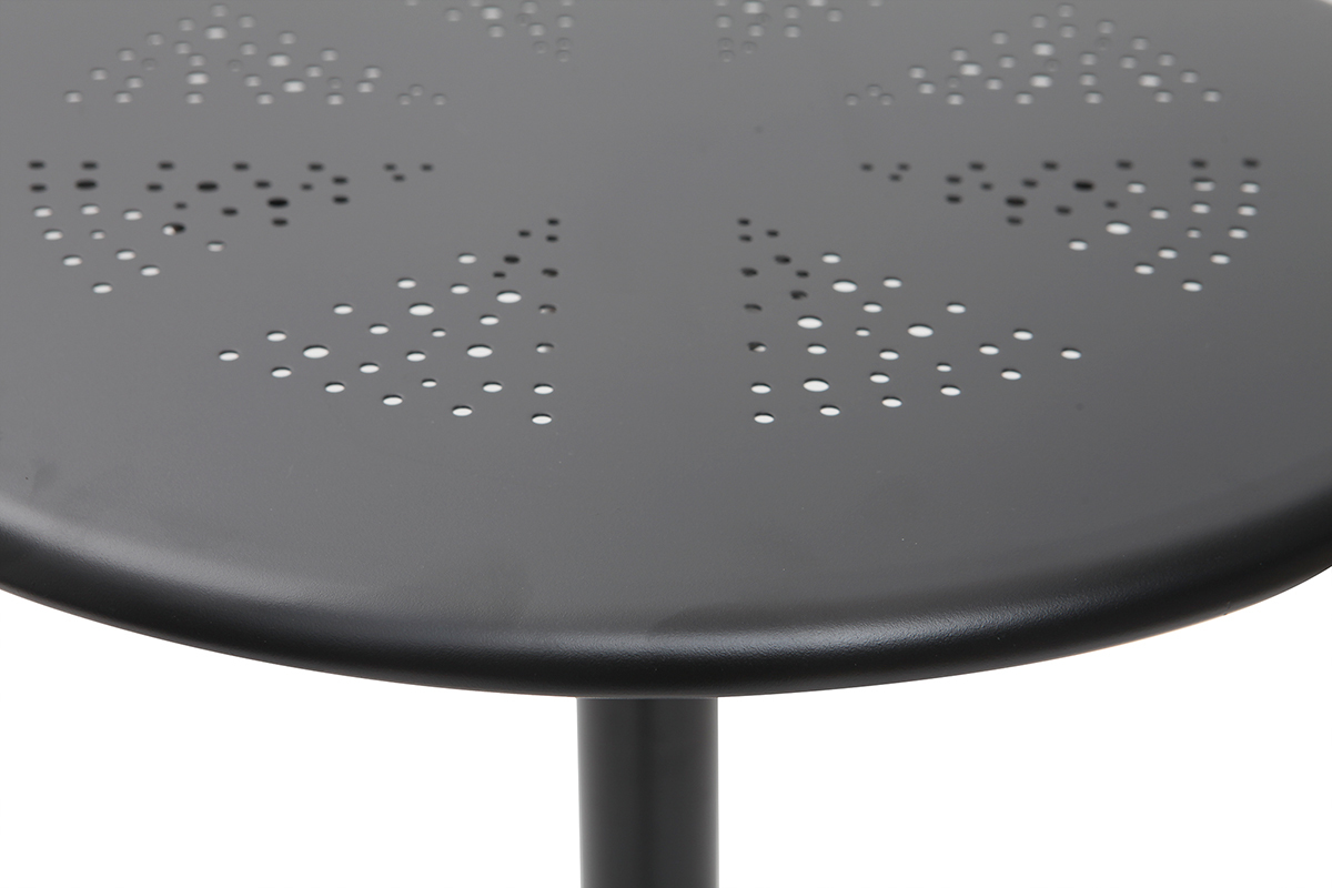 Tavolo alto pieghevole rotondo in metallo nero DOTS
