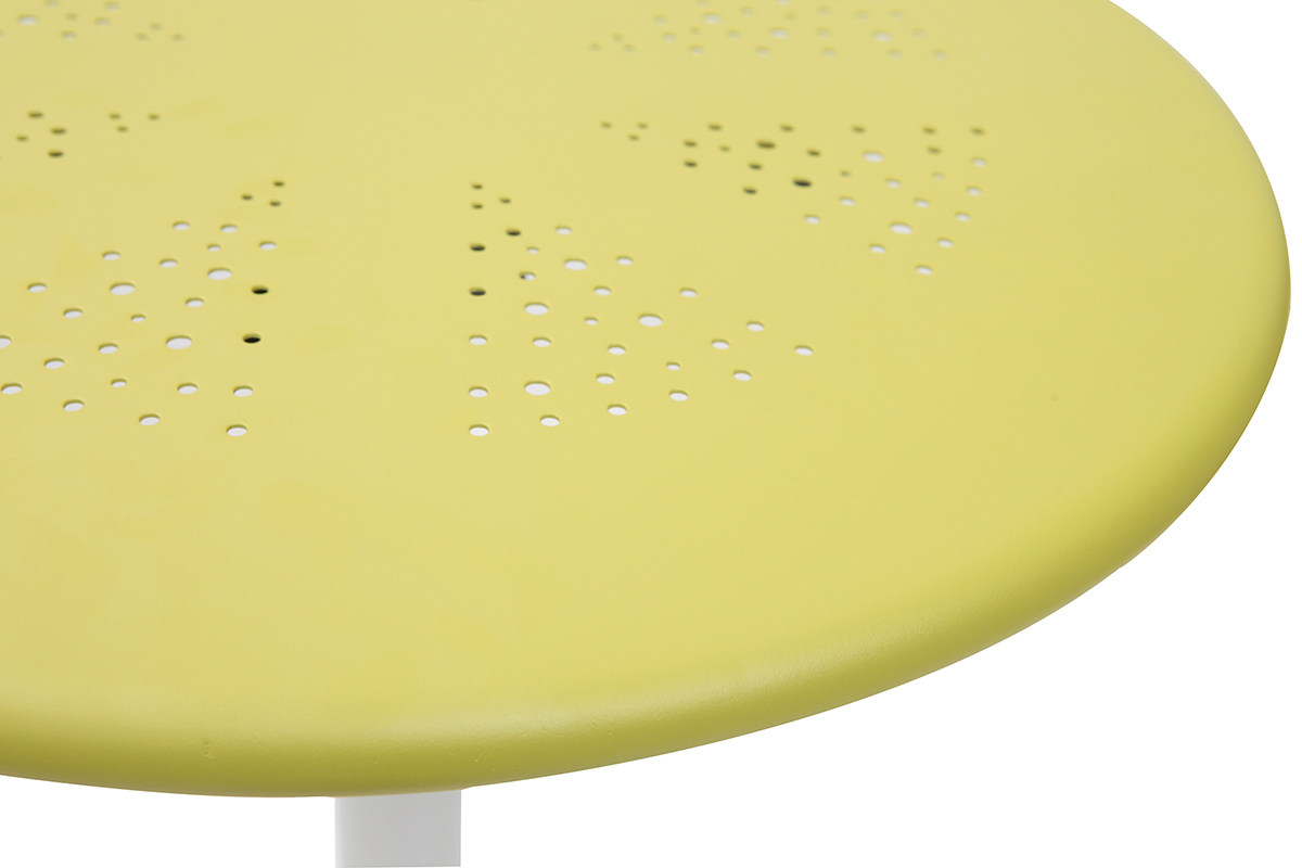 Tavolo alto pieghevole rotondo in metallo verde anice DOTS