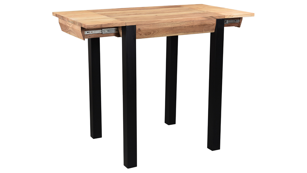 tavolo bar rettangolare in acacia base in metallo nero 130cm TRAP