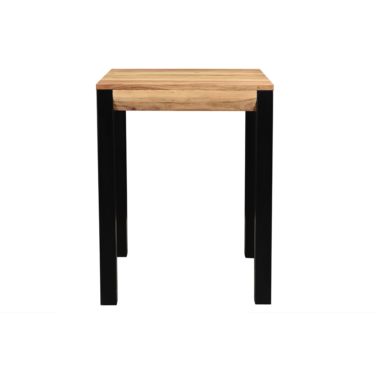 tavolo bar rettangolare in acacia base in metallo nero 130cm TRAP
