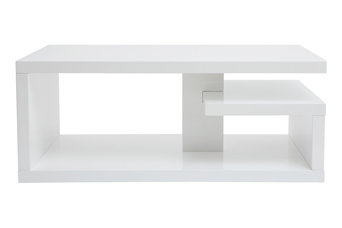 Tavolo basso design laccato bianco L100 cm HALTON