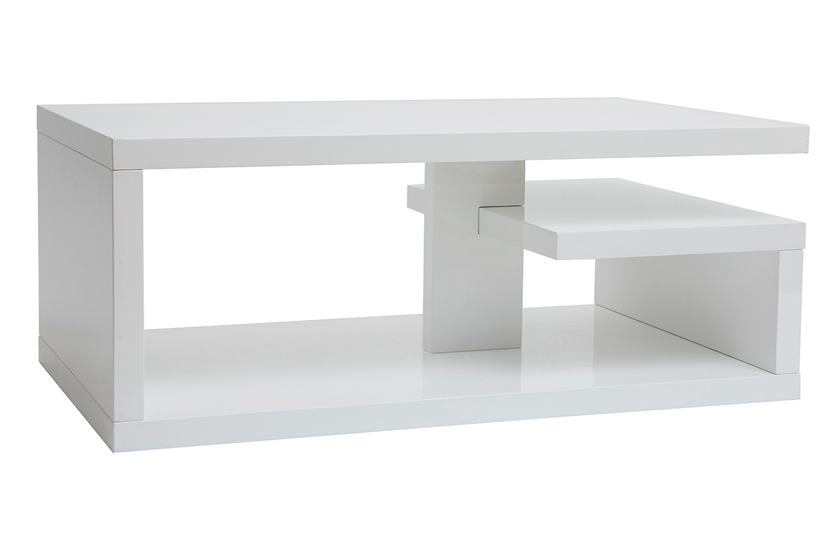 Tavolo basso design laccato bianco L100 cm HALTON