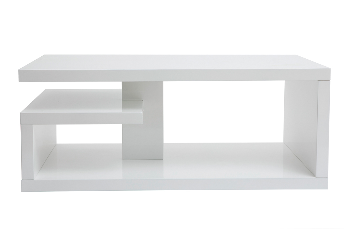Tavolo basso design laccato bianco L100 cm HALTON