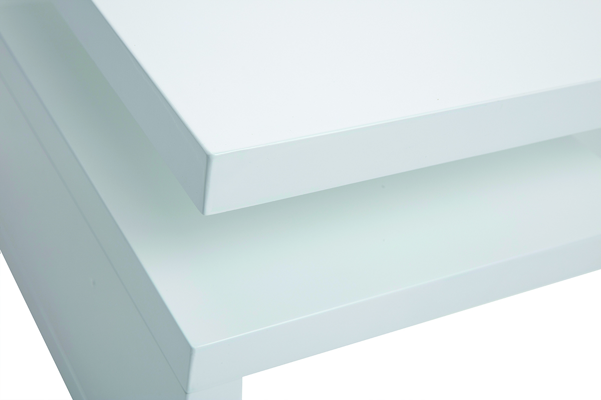 Tavolo basso design laccato bianco L100 cm HALTON