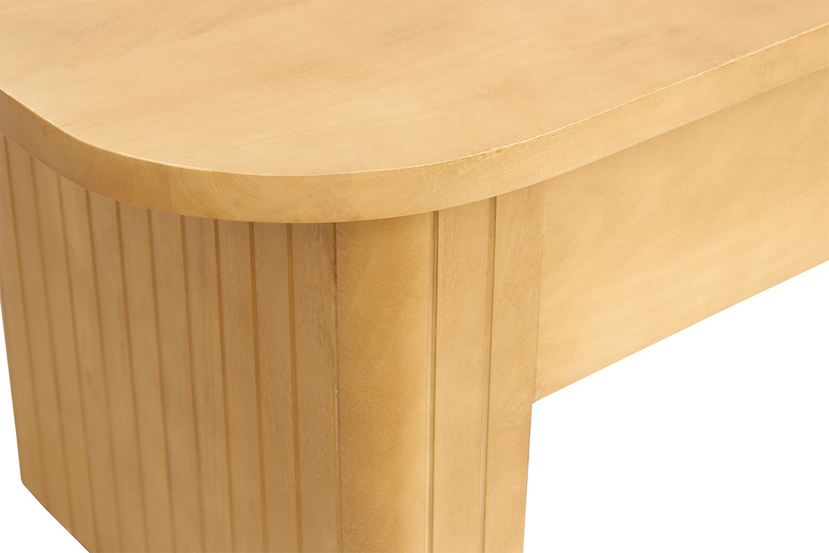 Tavolo basso rettangolare con sollevamento in legno massiccio di mango L100 cm LATIGO