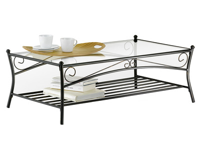 Tavolo basso stile ferro e vetro temperato FLORENCE