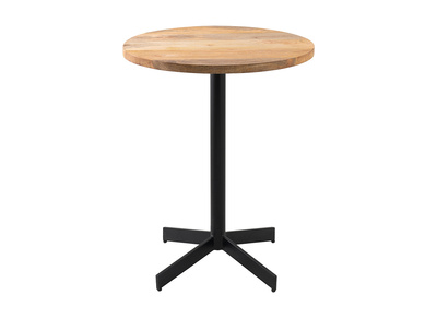 Tavolo bistrot rotondo in legno massiccio e metallo nero D60 cm MEERA