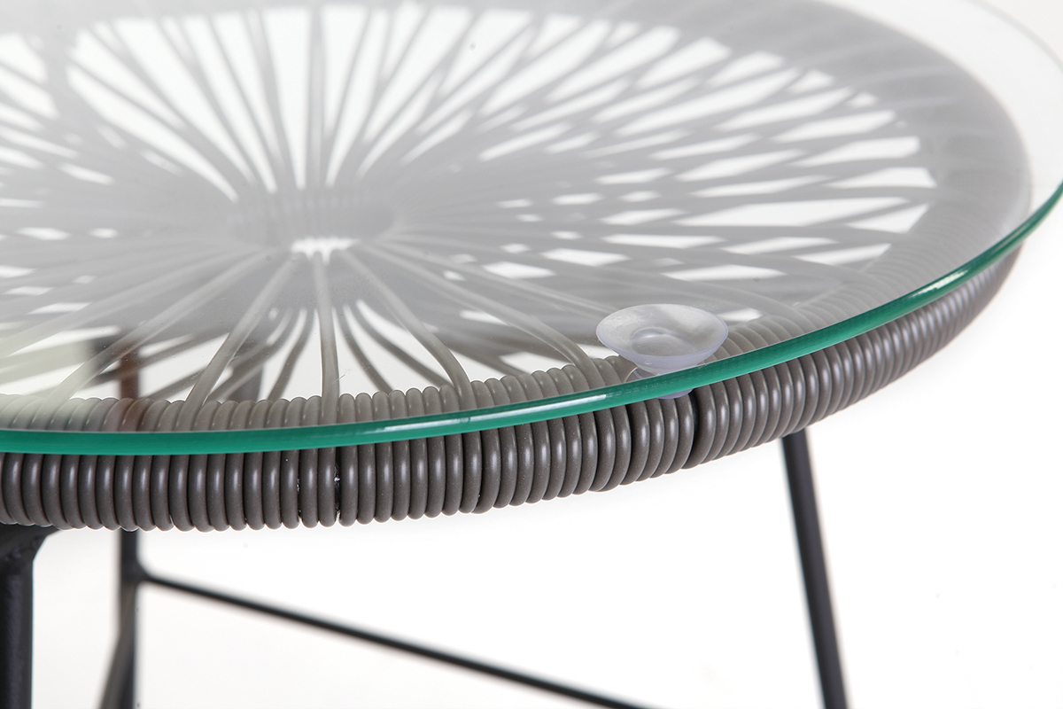 Tavolo complementare da giardino in fili di resina Grigio BELLAVISTA