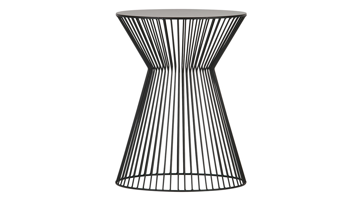 Tavolo complementare design struttura a fili in metallo Nero TIMY