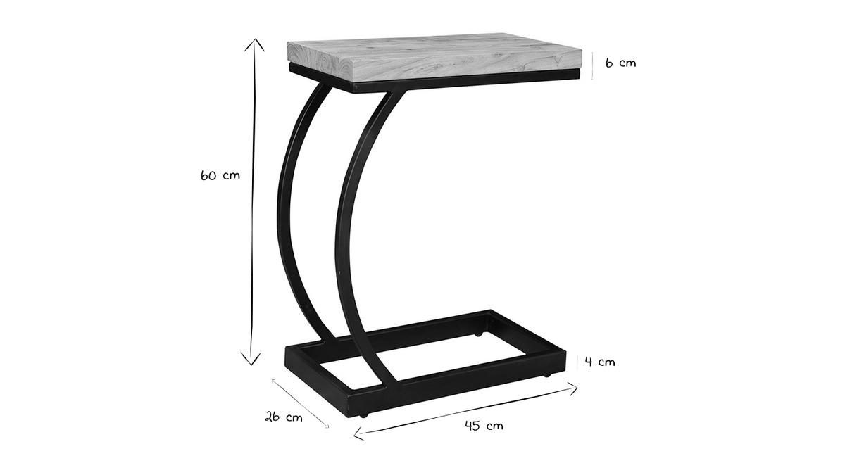 Tavolo complementare in acacia in metallo nero BREAK