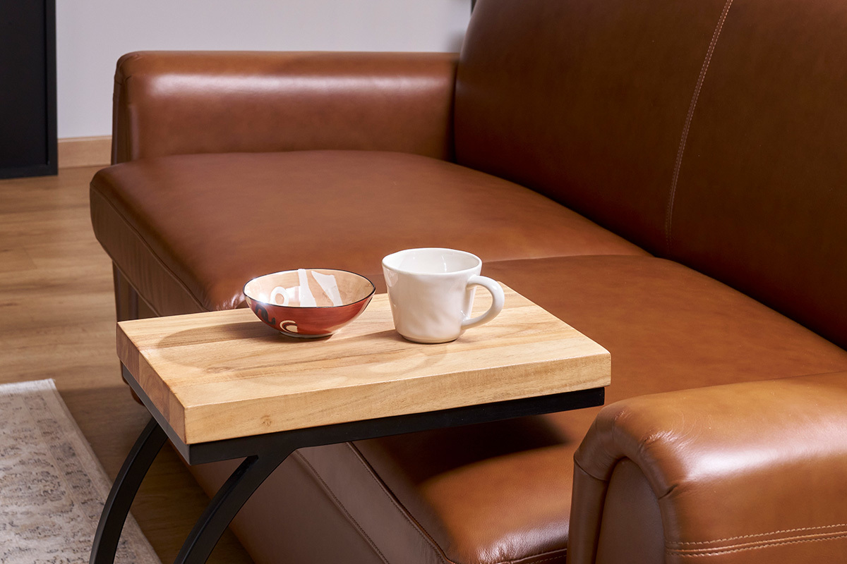 Tavolo complementare in acacia in metallo nero BREAK