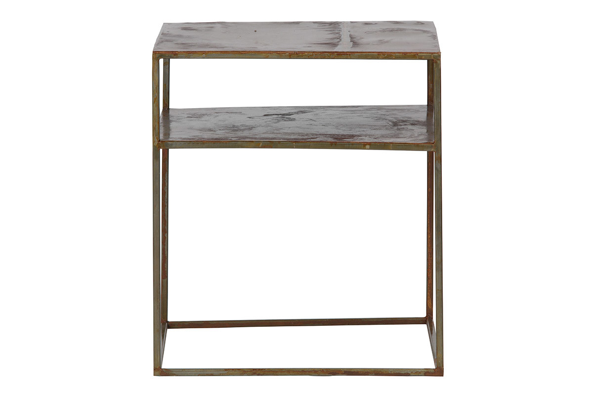 Tavolo complementare quadrato in metallo Ruggine MOHO