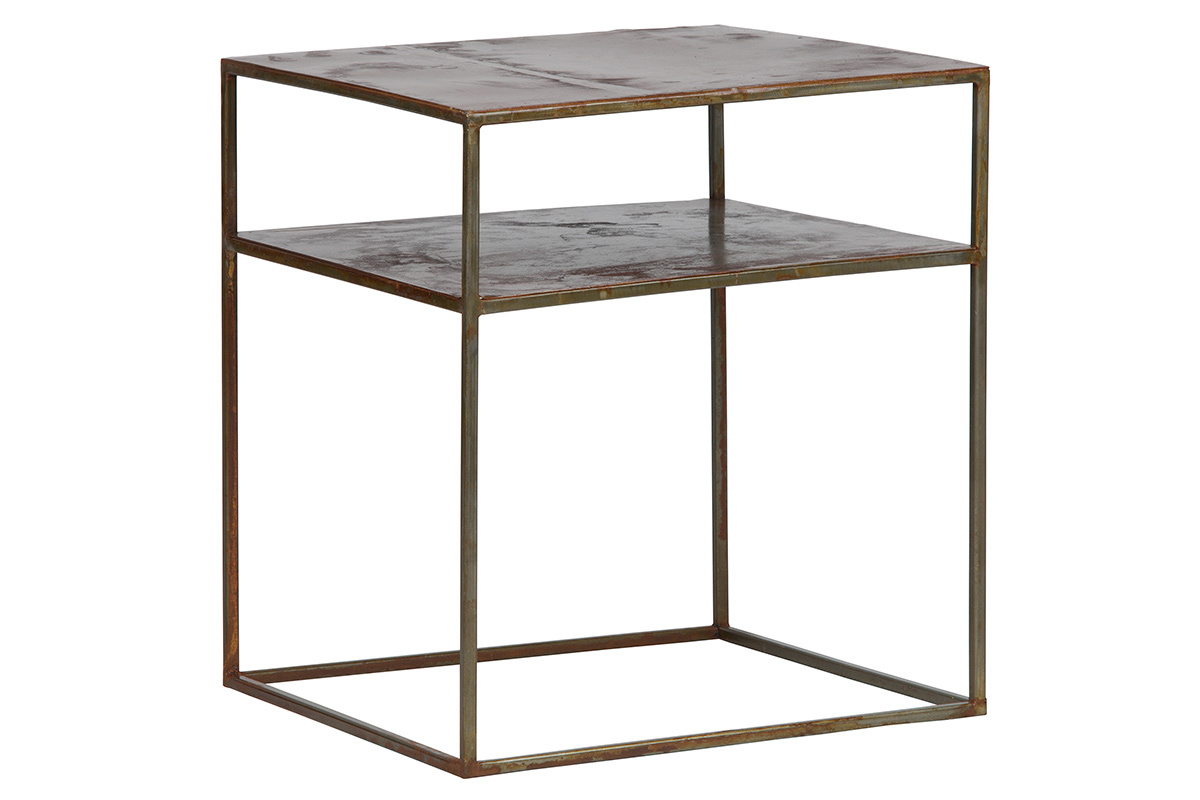 Tavolo complementare quadrato in metallo Ruggine MOHO