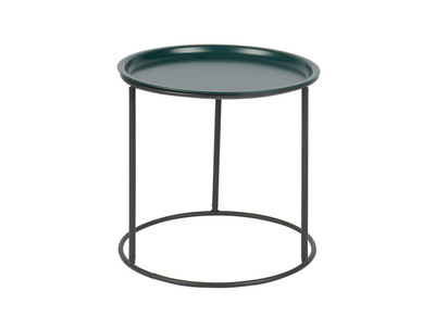 Tavolo complementare rotondo in metallo, colore: blu petrolio, diametro: 40cm, modello: ABEL - Tavolo complementare rotondo in metallo, colore: blu petrolio, diametro: 40cm, modello: ABEL