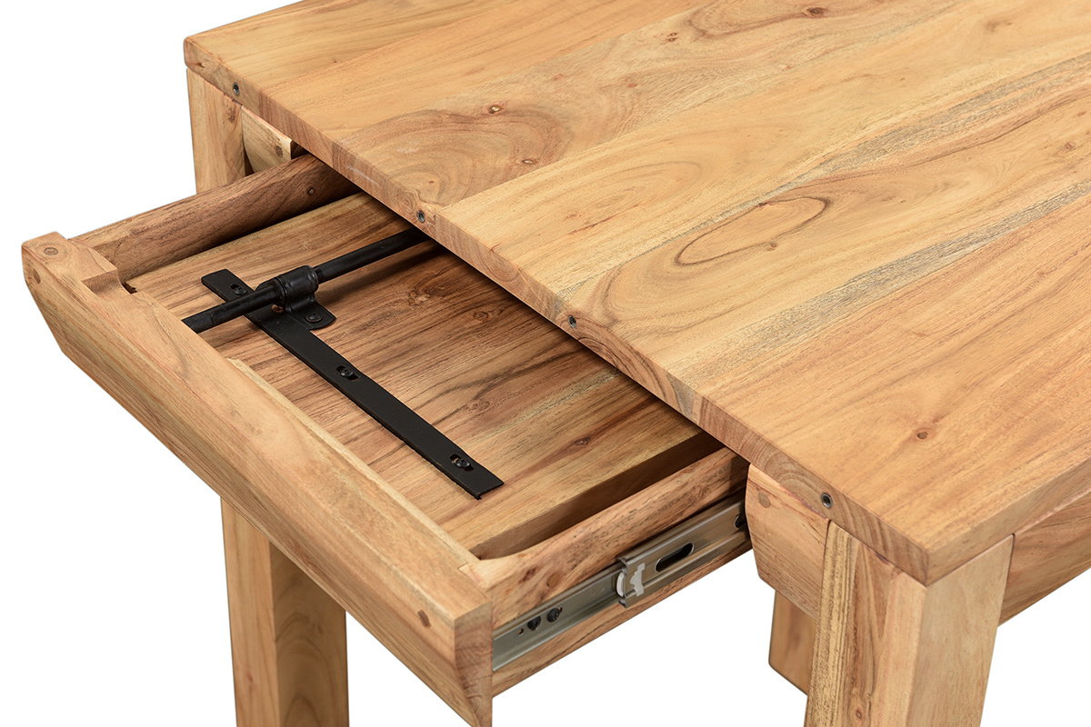 Tavolo da bar alto estensibile quadrato in legno massello L80-135 cm BALTO