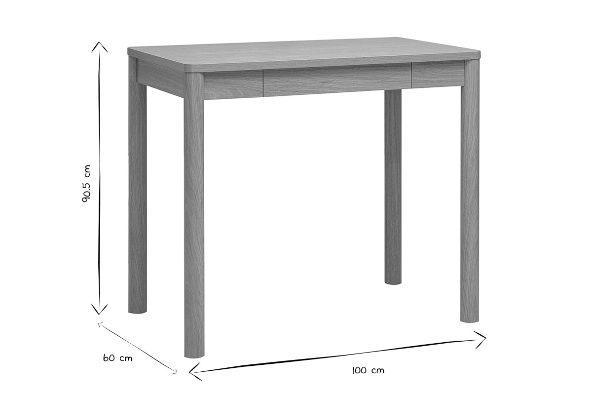 Dimensioni del tavolo da bar IZZIE in bianco e nero: 90,5 cm di altezza, 100 cm di lunghezza, 60 cm di larghezza.