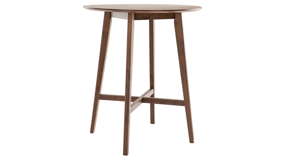 Tavolo da bar design rotondo in legno di noce DEMORY
