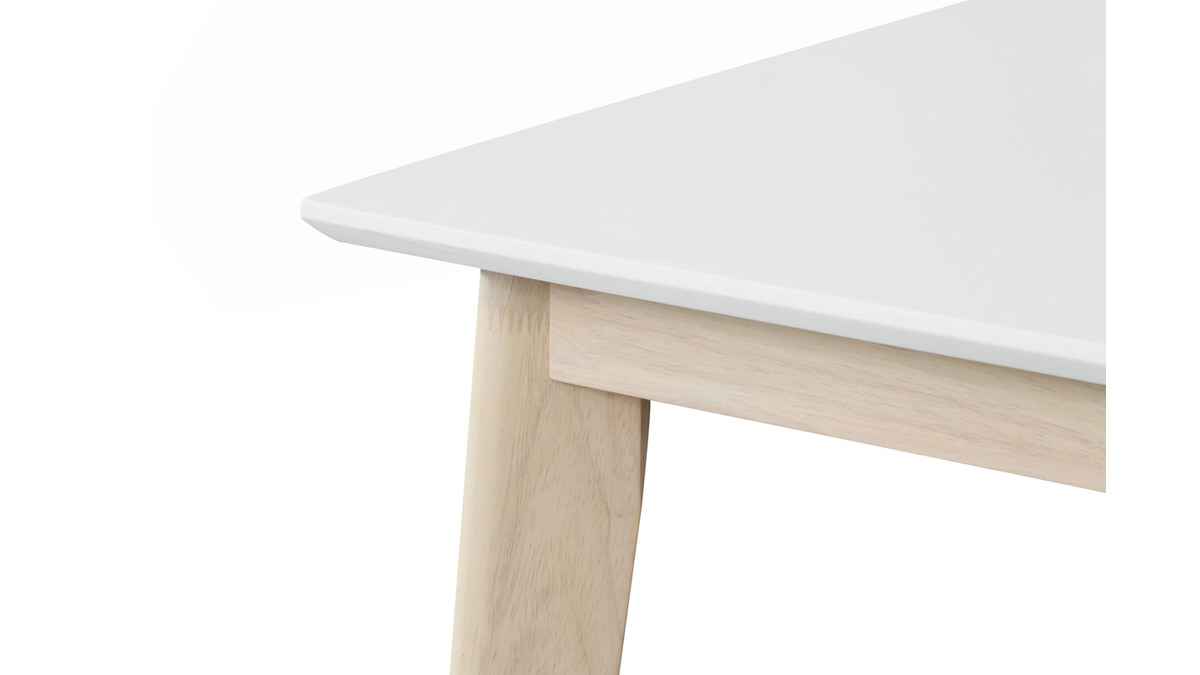 Tavolo da bar quadrato bianco e legno chiaro LEENA